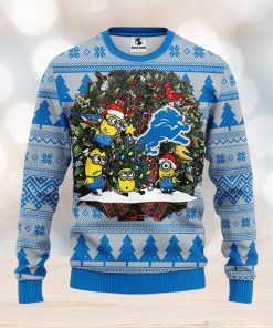 Detroit Lions Minion Christmas Ugly Sweater