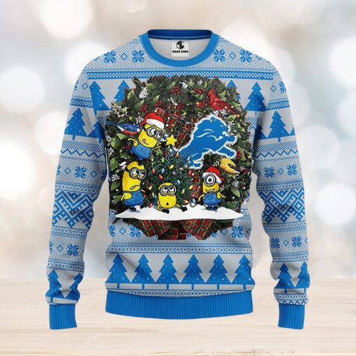 Detroit Lions Minion Christmas Ugly Sweater