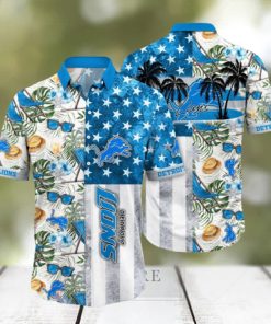 Detroit Lions NFL Flower Funny Summer Beach Pattern Aloha Hawaiian Shirt