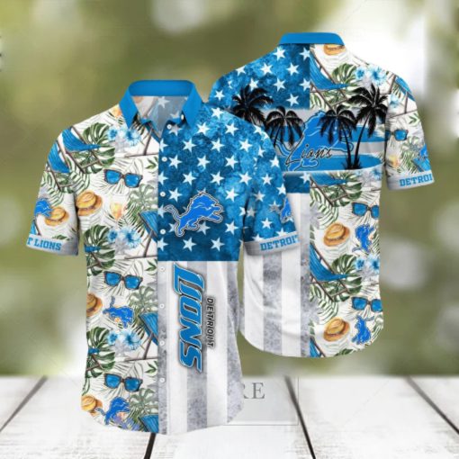 Detroit Lions NFL Flower Funny Summer Beach Pattern Aloha Hawaiian Shirt