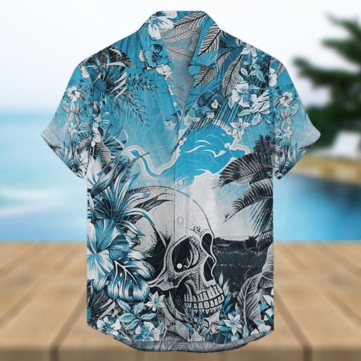 Detroit Lions Tropical Skull NFL Design 6 Beach Hawaiian Shirt Men And Women For Fans Gift