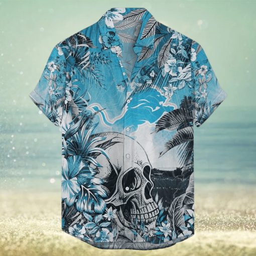 Detroit Lions Tropical Skull NFL Design 6 Beach Hawaiian Shirt Men And Women For Fans Gift