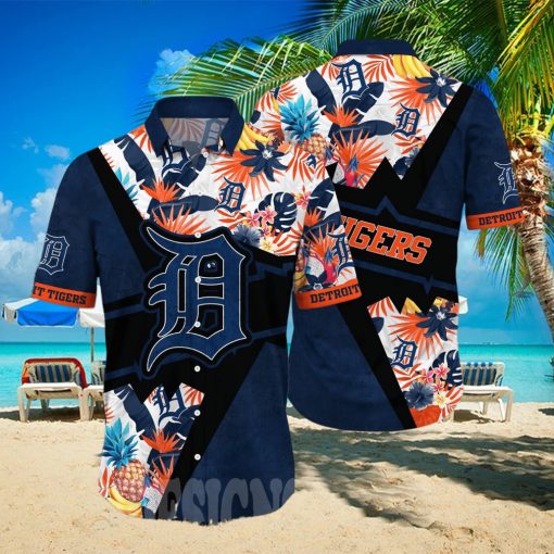 Detroit  Tigers  MLB  Floral  3D  All  Over  Printed  Hawaiian  Shirt