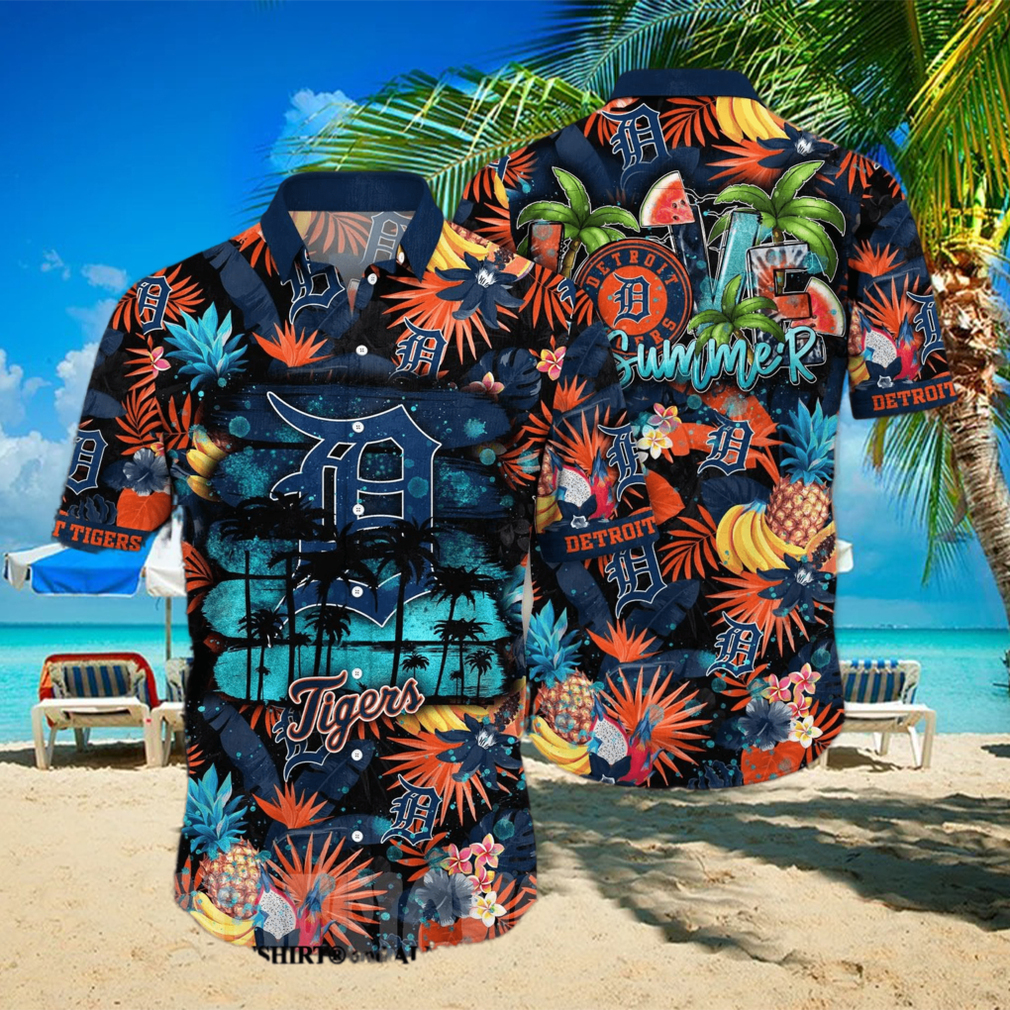 Detroit Tigers MLB Floral 3D All Over Printed Hawaiian Shirt - Limotees