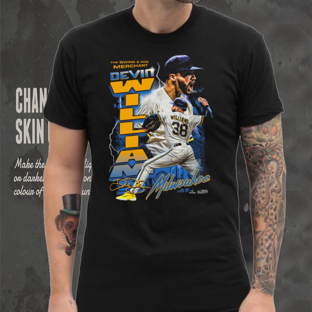 Official devin Williams Swing & Miss Merchant MLBPA Tee shirt