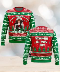 Die Hard Christmas Ugly Sweater Hans Gruber Fall