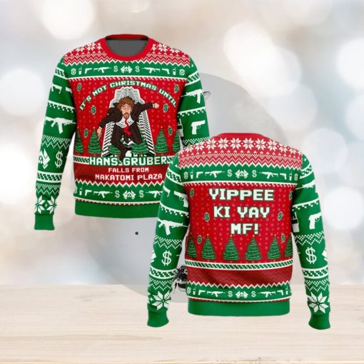 Die Hard Christmas Ugly Sweater Hans Gruber Fall