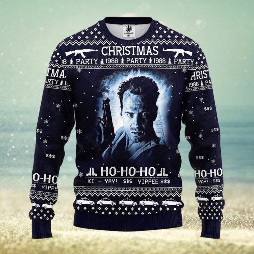 Die Hard Ugly Christmas Sweater Yippee Kiyay Ho Ho Ho