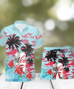 Diet Coke Lover Turtles Palm Tree Custom Name Hawaiian Shirt