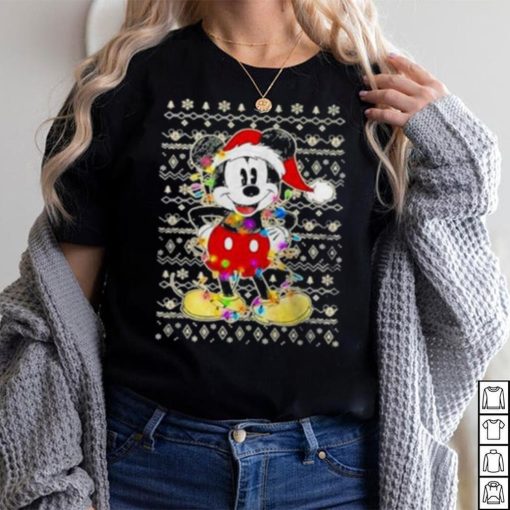 Disney Mickey Mouse Christmas Lights, Ugly Christmas T Shirt