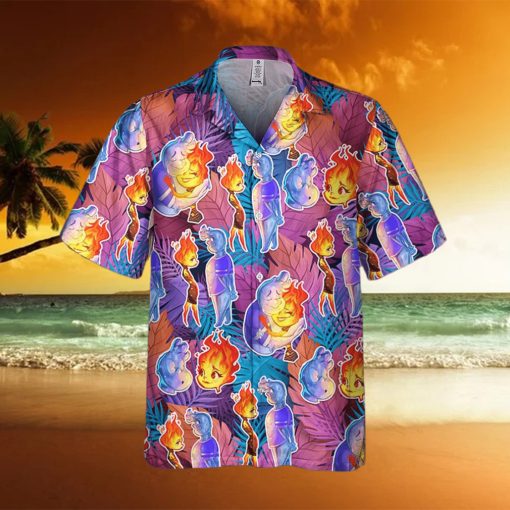 Disney Pixar Elemental Colorful Summer Tropical Pixar Elemental Disney Family Hawaiian Shirt