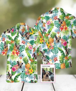 Dog And Tropical Pineapple Custom Men Hawaiian Shirt for Dog Lovers