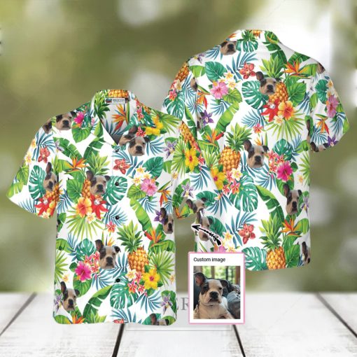 Dog And Tropical Pineapple Custom Men Hawaiian Shirt for Dog Lovers