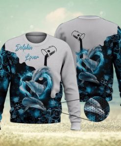 Dolphin Lover Blue Nature Trending Shirts 3D Ugly Sweater Christmas Gift Sweater