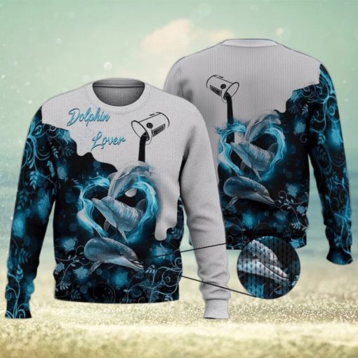 Dolphin Lover Blue Nature Trending Shirts 3D Ugly Sweater Christmas Gift Sweater