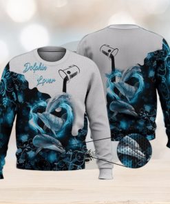 Dolphin Lover Blue Nature Trending Shirts 3D Ugly Sweater Christmas Gift Sweater