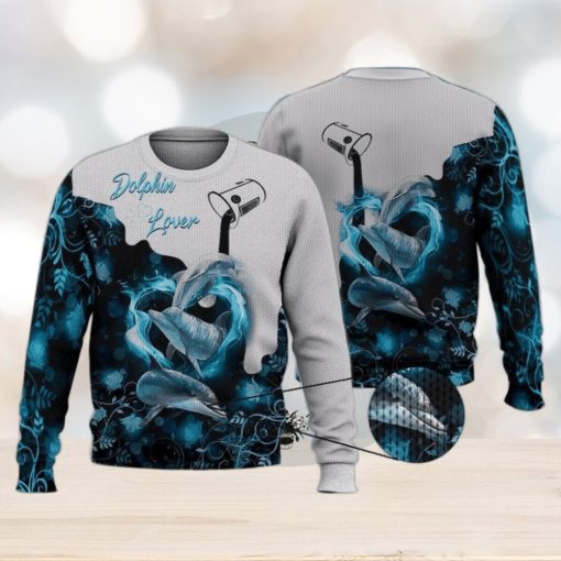 Dolphin Lover Blue Nature Trending Shirts 3D Ugly Sweater Christmas Gift Sweater