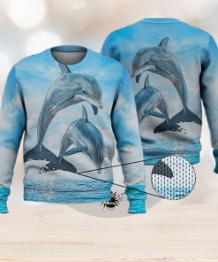 Dolphin Ocean Blue Sky 3D Full Print Ugly Sweater Christmas Gift Sweater