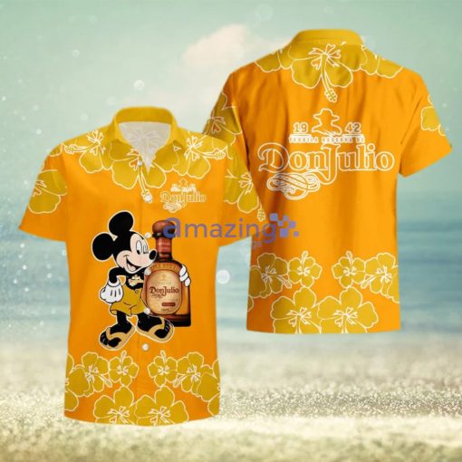 Don Julio Funny Mickey Mouse Hibicus Flower Hawaiian Shirt And Shorts