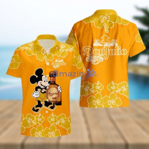 Don Julio Funny Mickey Mouse Hibicus Flower Hawaiian Shirt And Shorts