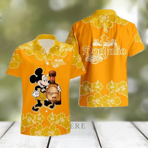 Don Julio Mickey Mouse Hibicus Flower Gift Hawaiian Set Shirt