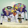 Cool Fire Burning Motorcycle Biker 3D Full Print Ugly Sweater Christmas Gift Sweater