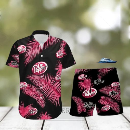 Dr Pepper Palm Leaves Tropical Hawaiian Shirt And Shorts Unique Summer Gift