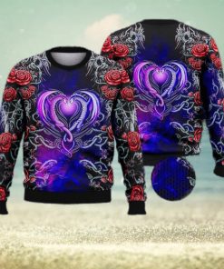 Dragon Love Roses Trending Shirts For Friends 3D Ugly Sweater Christmas Gift Sweater