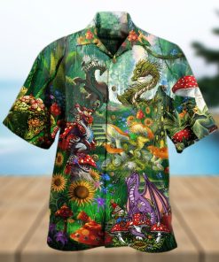 Dragon Mushroom Love Forest Hawaiian Shirt