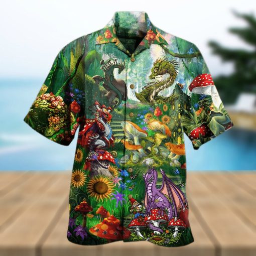 Dragon Mushroom Love Forest Hawaiian Shirt