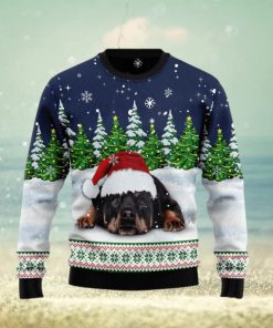 Dreaming Rottweiler Under Snow Ugly Christmas Sweater For Men & Women, Dog sweater, Christmas gift for Dog lover