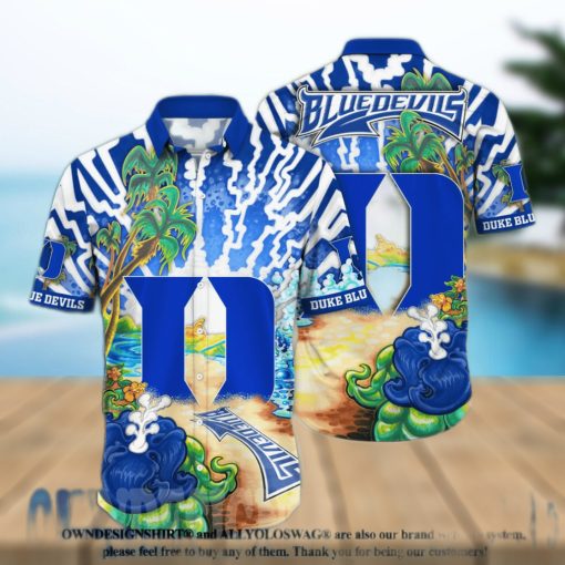 Duke Blue Devils NCAA Floral 3D Full Printed Hawaiian Shirt