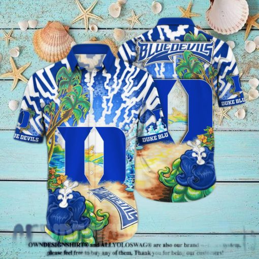 Duke Blue Devils NCAA Floral 3D Full Printed Hawaiian Shirt