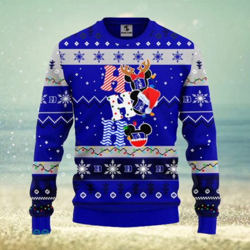 Duke Blue Devils NCAA Team HoHoHo Mickey Funny Christmas Gift Men And Women Ugly Christmas Sweater