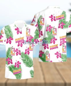 Dunkin Donuts Hibiscus Flower Pattern Hawaiian Shirt And Short For Men And Women