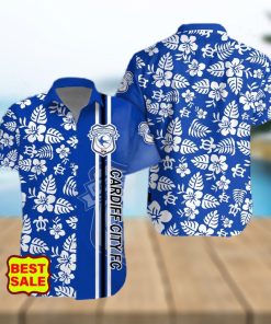 EFL Fans Cardiff City FC Logo Hibiscus Pattern Hawaiian Shirt And Short Set