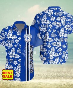 EFL Fans Cardiff City FC Logo Hibiscus Pattern Hawaiian Shirt And Short Set