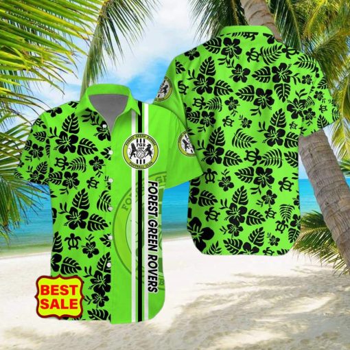 EFL Fans Forest Green Rovers Logo Hibiscus Pattern Hawaiian Shirt