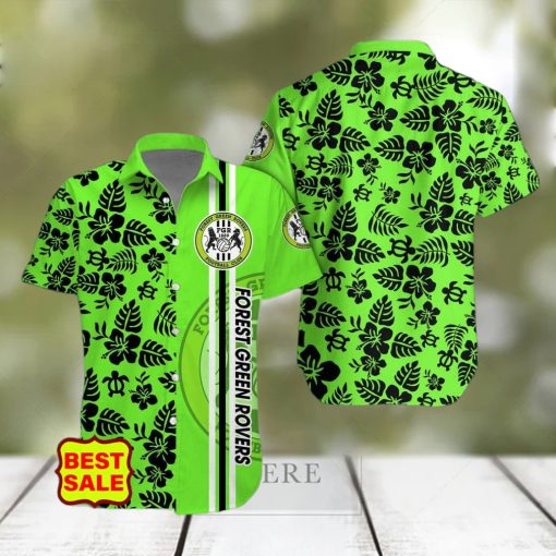 EFL Fans Forest Green Rovers Logo Hibiscus Pattern Hawaiian Shirt