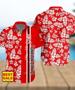 EFL Fans Lincoln City FC Logo Hibiscus Pattern Hawaiian Shirt And Short Set