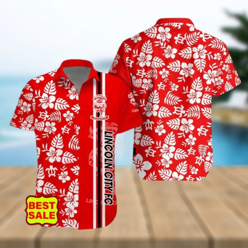 EFL Fans Lincoln City FC Logo Hibiscus Pattern Hawaiian Shirt And Short Set