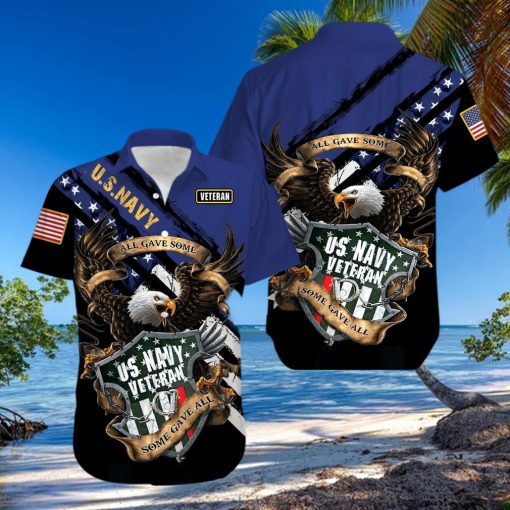 Eagle Us Navy All Gave Some Some Gave All Veterans Hawaiian Aloha Shirts