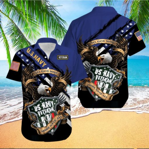 Eagle Us Navy All Gave Some Some Gave All Veterans Hawaiian Aloha Shirts