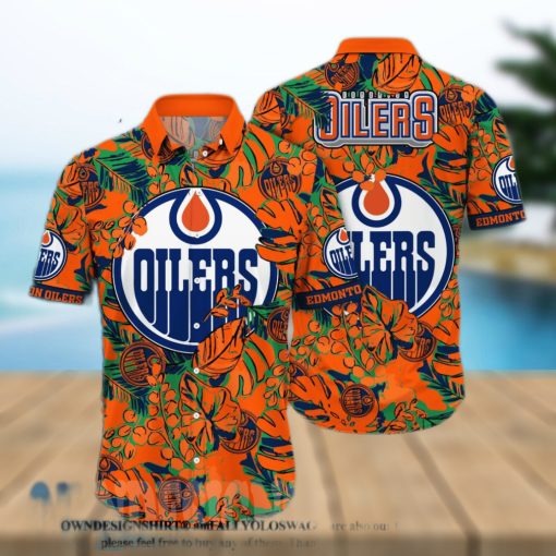 Edmonton Oilers NHL Floral Unisex All Over Printed Hawaiian Shirt