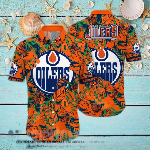 Edmonton Oilers NHL Floral Unisex All Over Printed Hawaiian Shirt