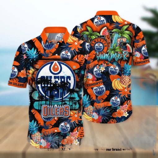 Edmonton Oilers NHL Floral Unisex Full Printing Hawaiian Shirt