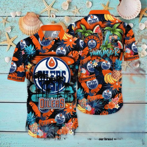 Edmonton Oilers NHL Floral Unisex Full Printing Hawaiian Shirt