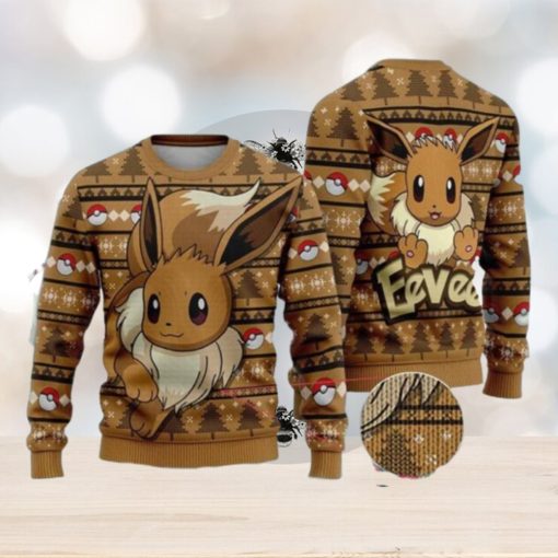 Eevee Ugly Christmas Sweater Sweatshirt Anime Xmas Pocket Monster