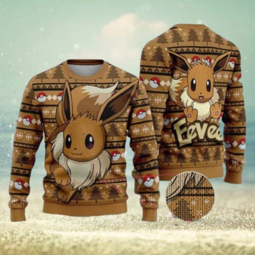 Eevee Ugly Christmas Sweater Sweatshirt Anime Xmas Pocket Monster