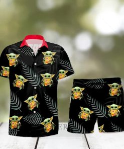 Eggo Baby Yoda Hug Hawaiian Shirt And Shorts Gift Hawaiian shirt